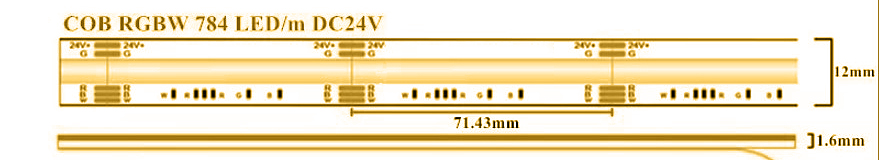 Схема подключения светодиодной ленты COB RGB+W 24V