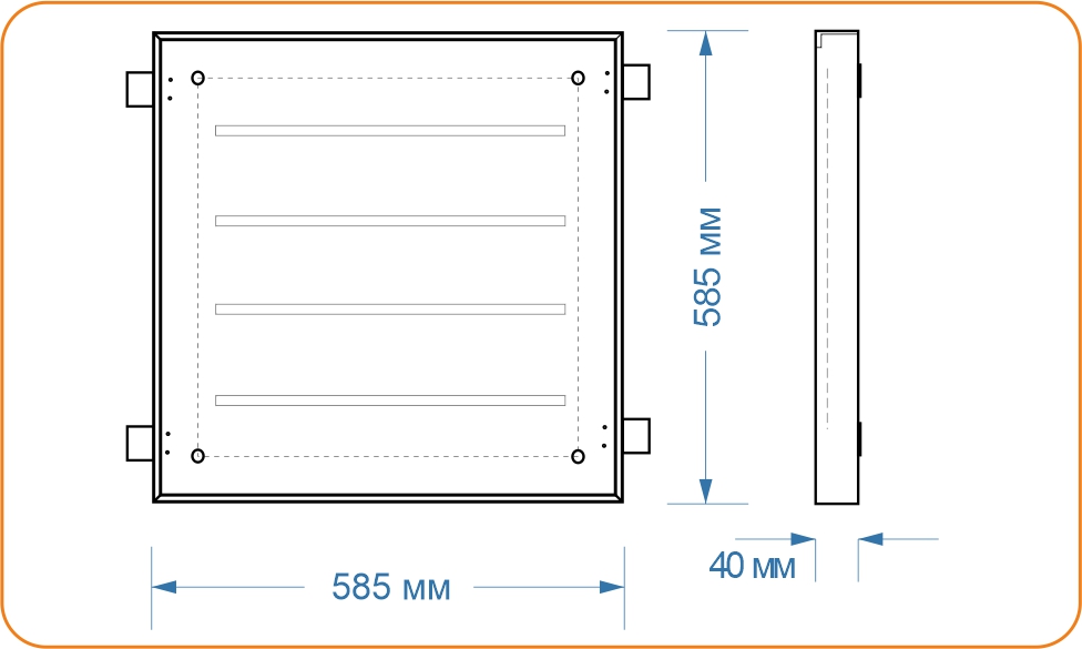 Схема светодиодного офисного светильника грильято 585*585 мм